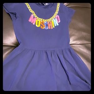 Moschino Kids Short Sleeve Logo Graphic Dress